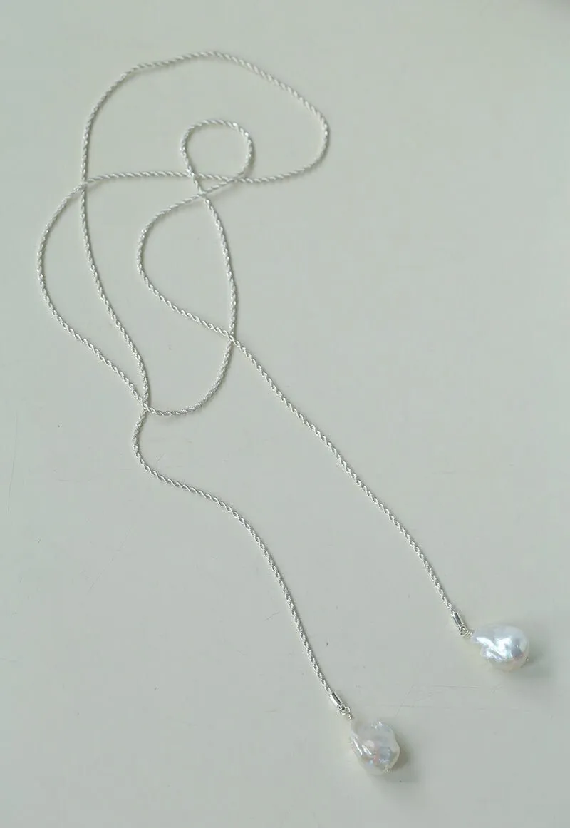 Long Twisted Chain Vintage Baroque Pendant Necklace