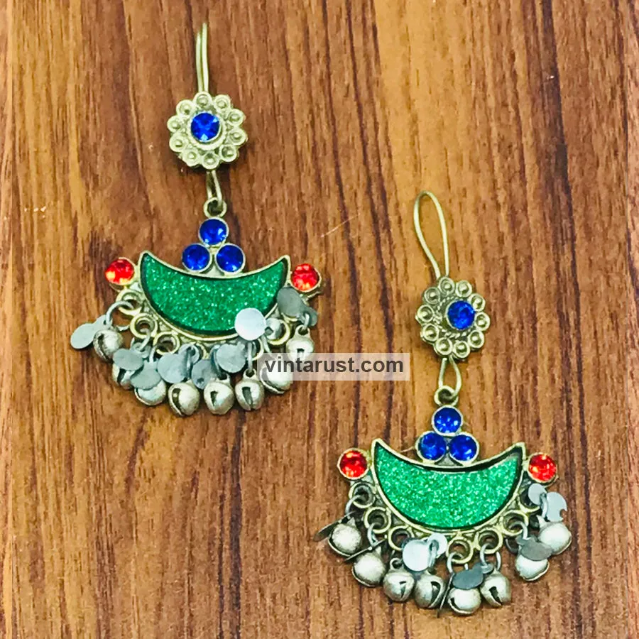 Multicolor Glass Stones Light Weight Earrings