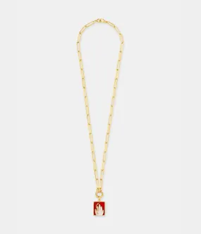 MXMV X CORAZÓN TWISTED LOVE THICK NECKLACE- RED