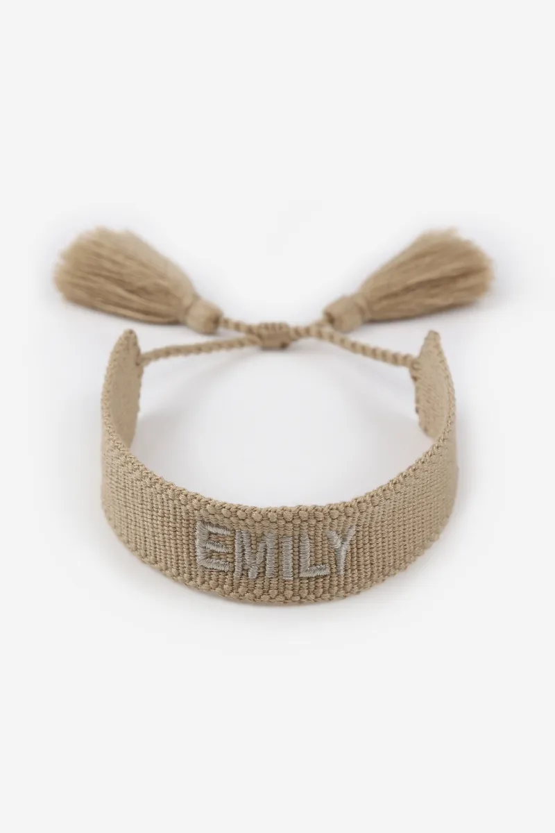 Personalised Woven Bracelet - Nude