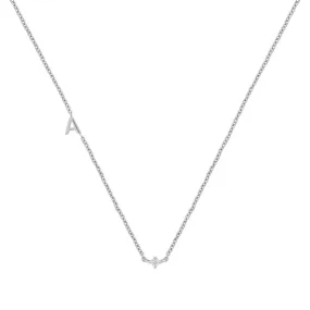 Petite Initial Necklace Sterling Silver