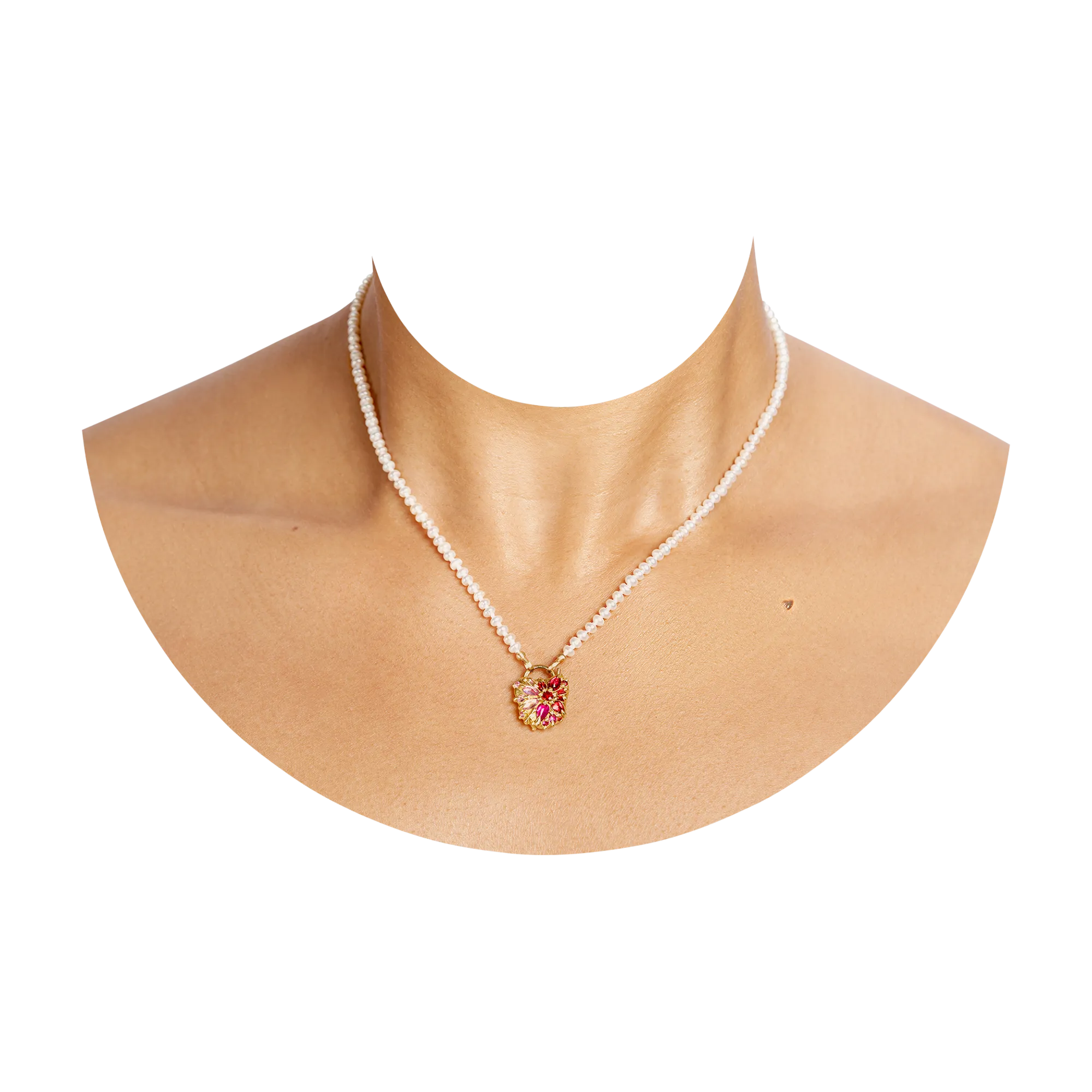Petite White Button Seed Pearl Strand - 11232