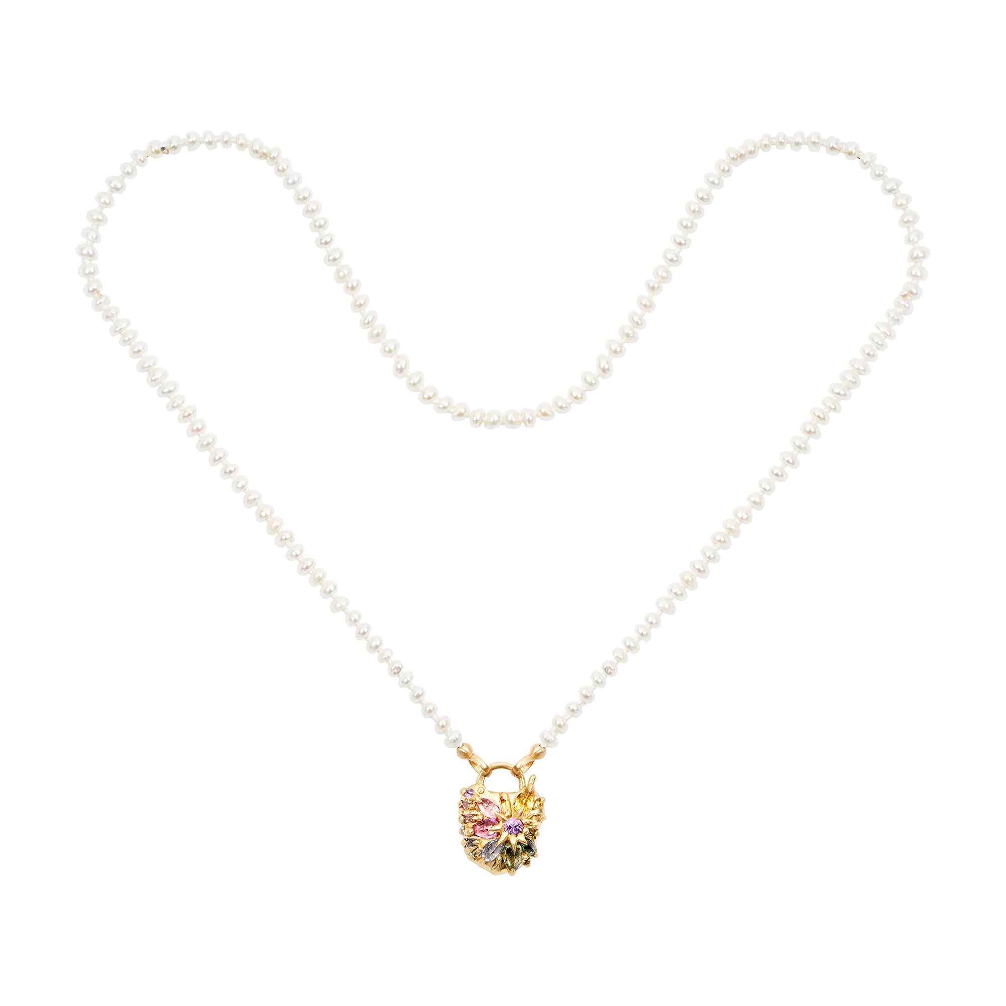 Petite White Button Seed Pearl Strand - 11232