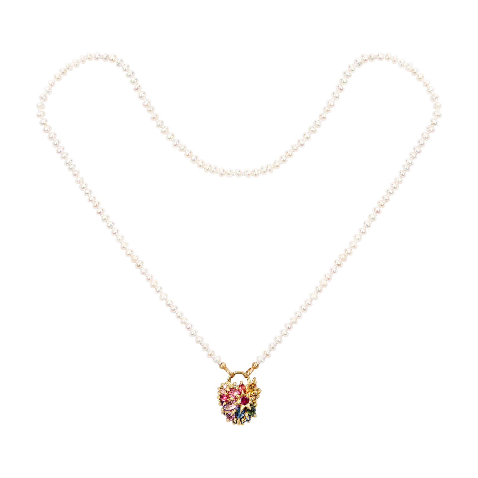 Petite White Button Seed Pearl Strand - 11232