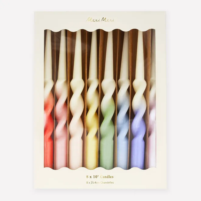 Rainbow Twisted Table Candles