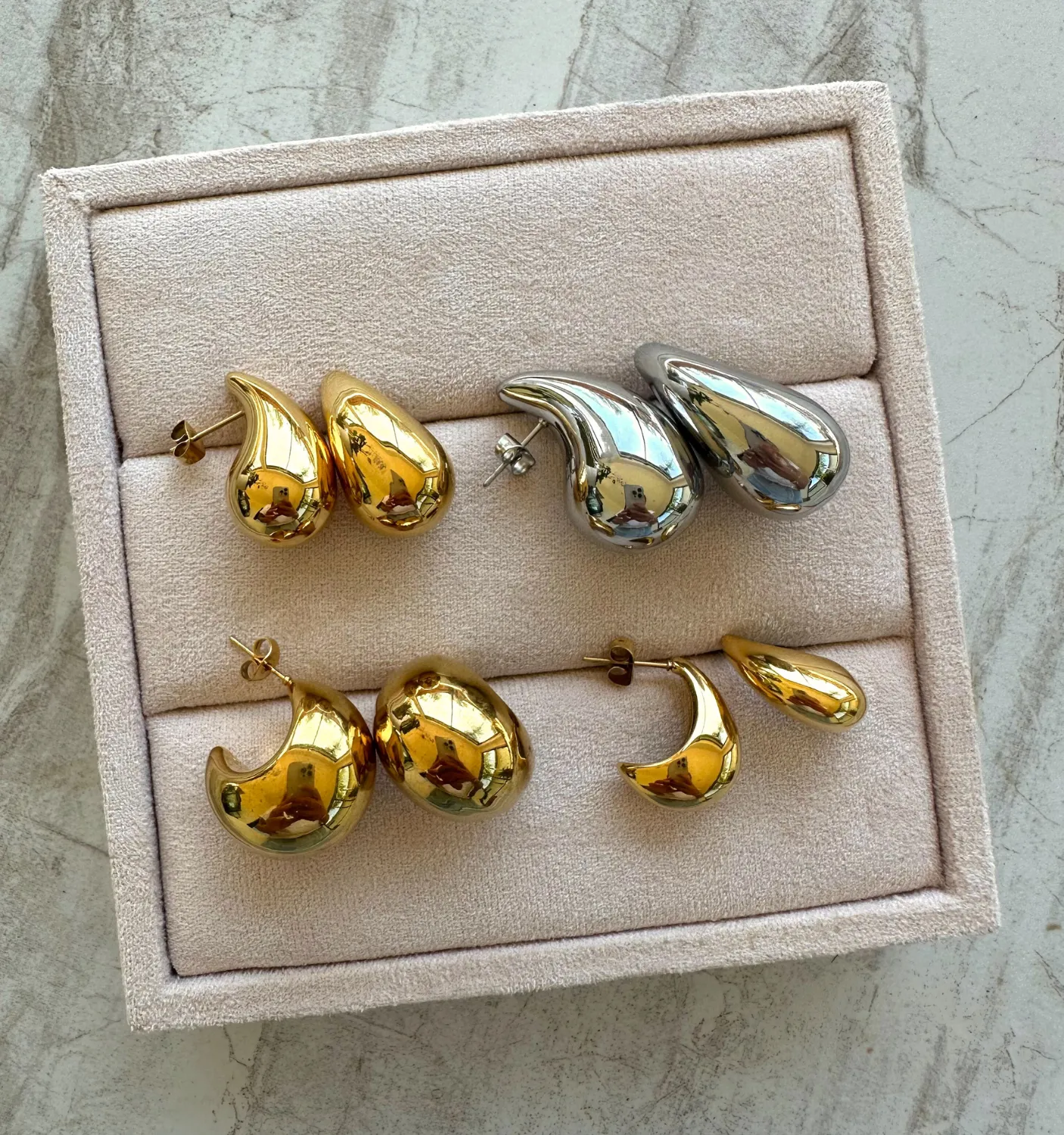 Silver Droplet Earrings