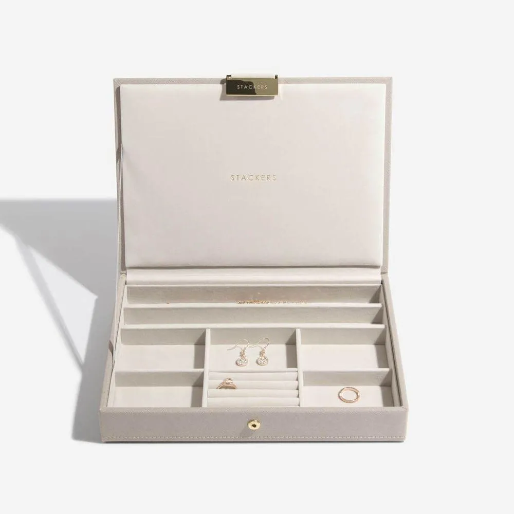 Stackers Classic Lidded Jewellery Box Taupe