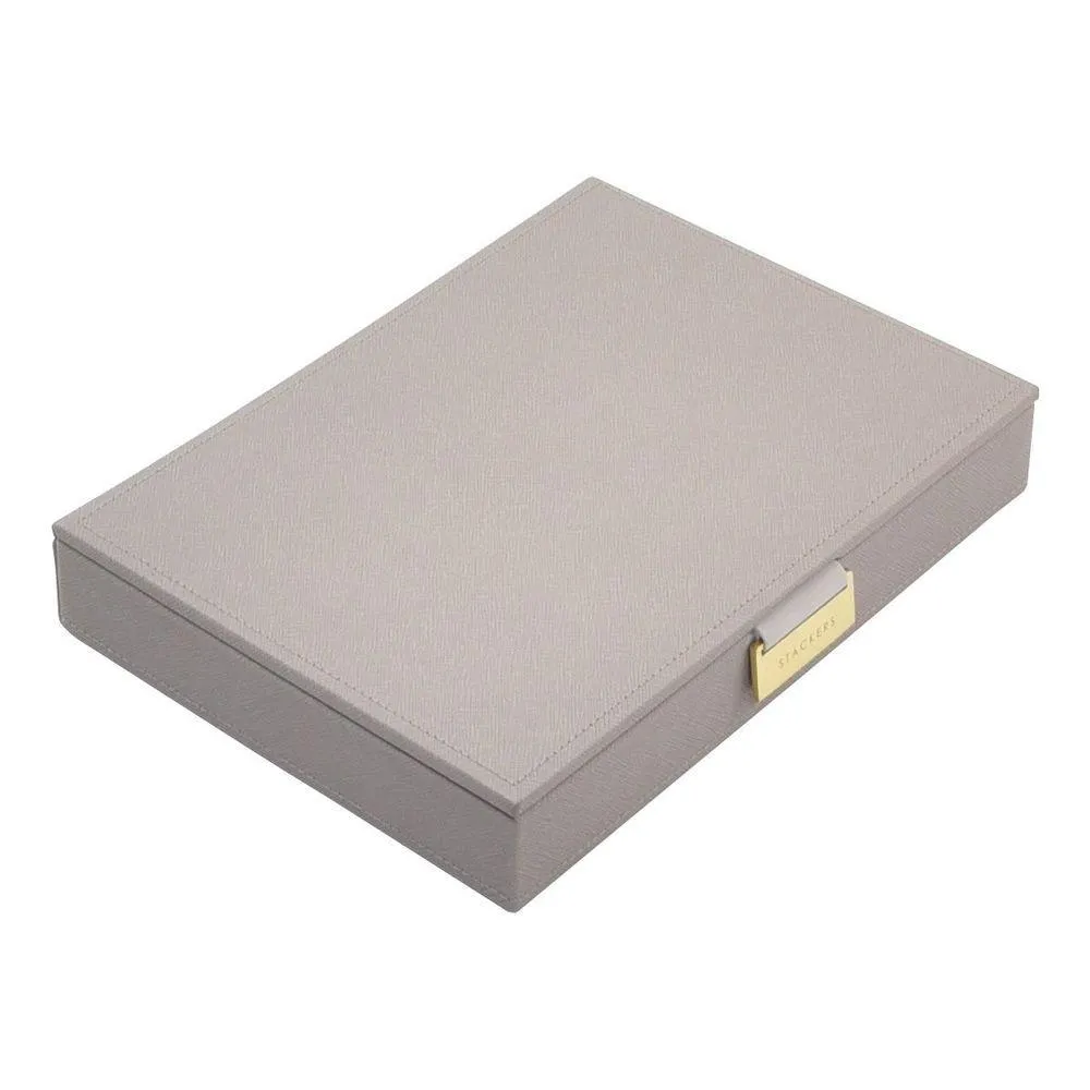 Stackers Classic Lidded Jewellery Box Taupe