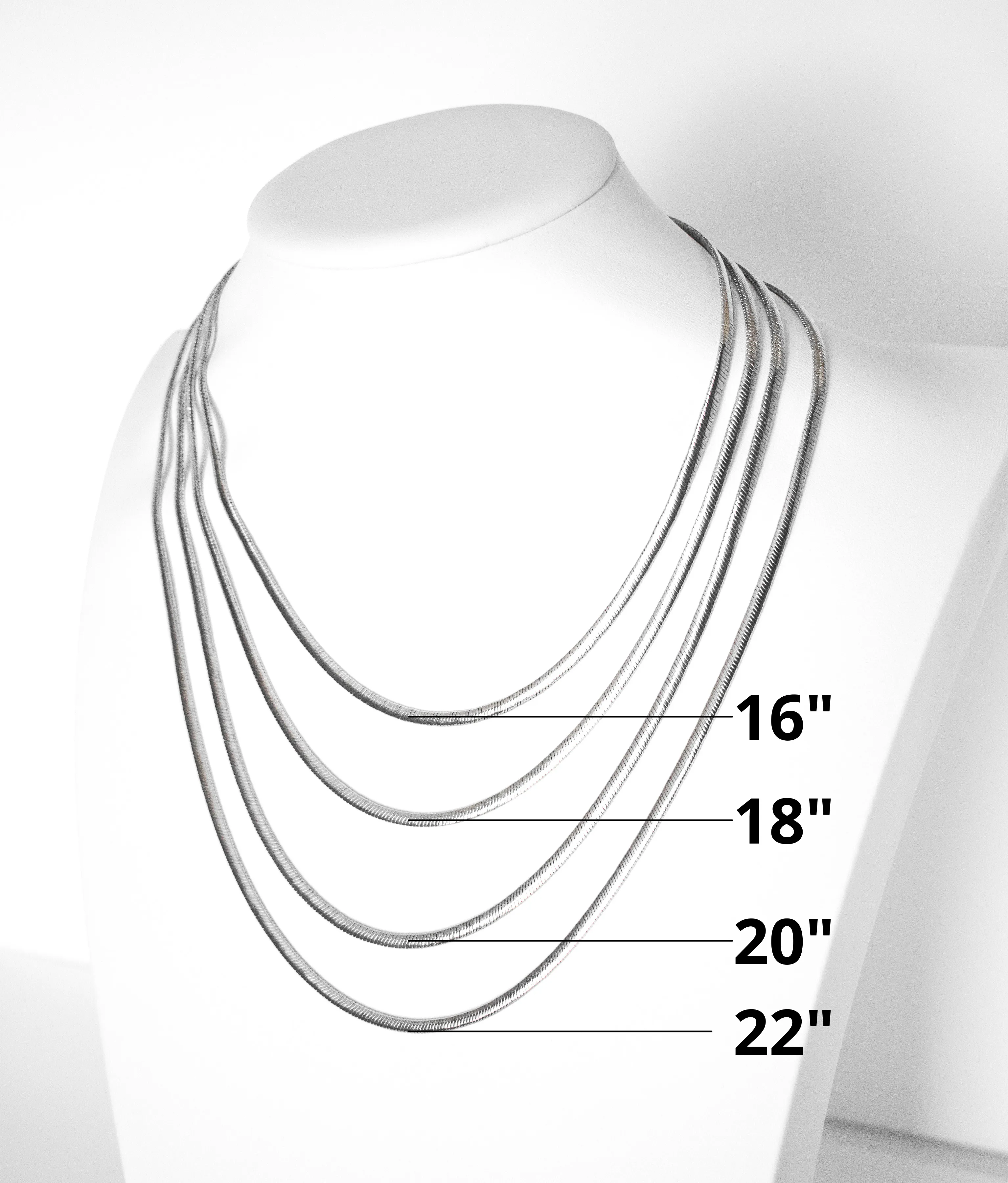 Stainless Steel Snake Necklaces - 16" 18" 20" 20" thin 22" 26" adjustable thin - Extra Chain Jewelry