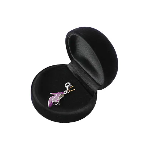 Sterling Victorian Boot Charm in Purple Enamel
