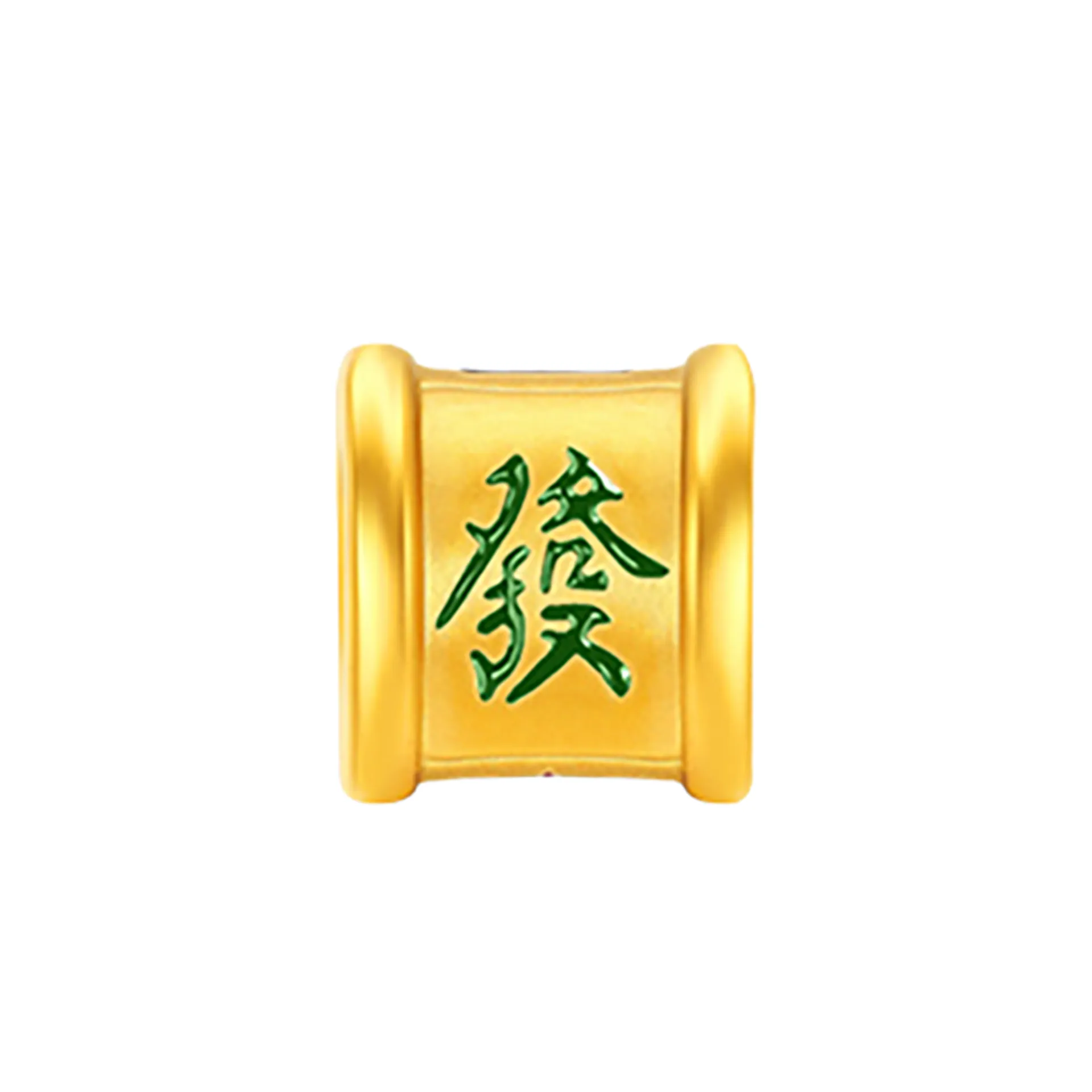 TAKA Jewellery 999 Pure Gold Mahjong Barrel Charm with Beads Bracelet