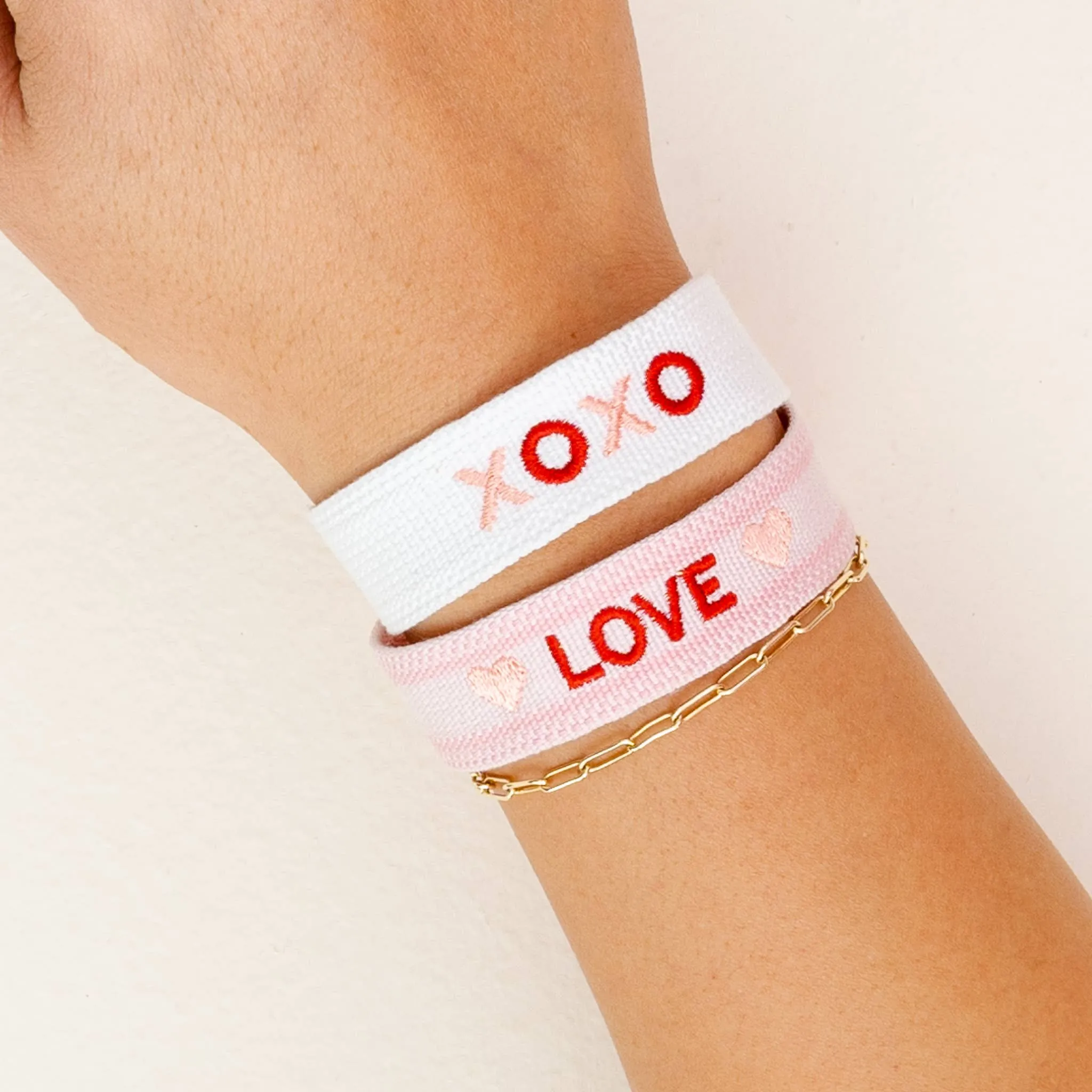 TDE Woven Word Bracelet - XOXO