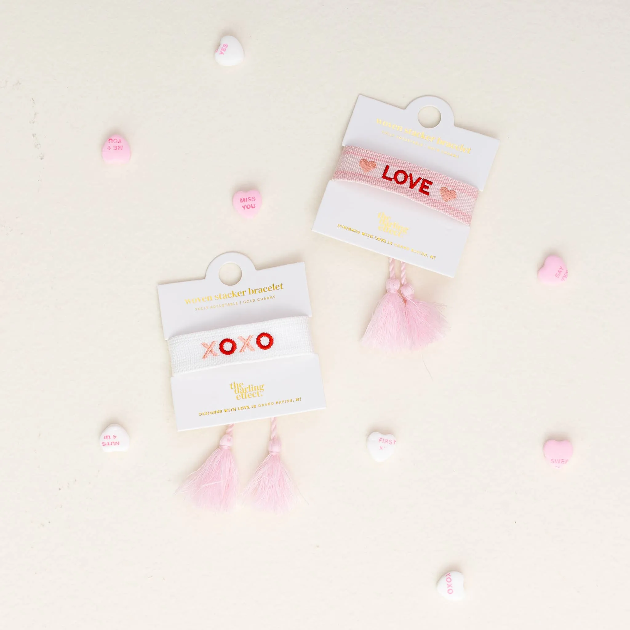 TDE Woven Word Bracelet - XOXO