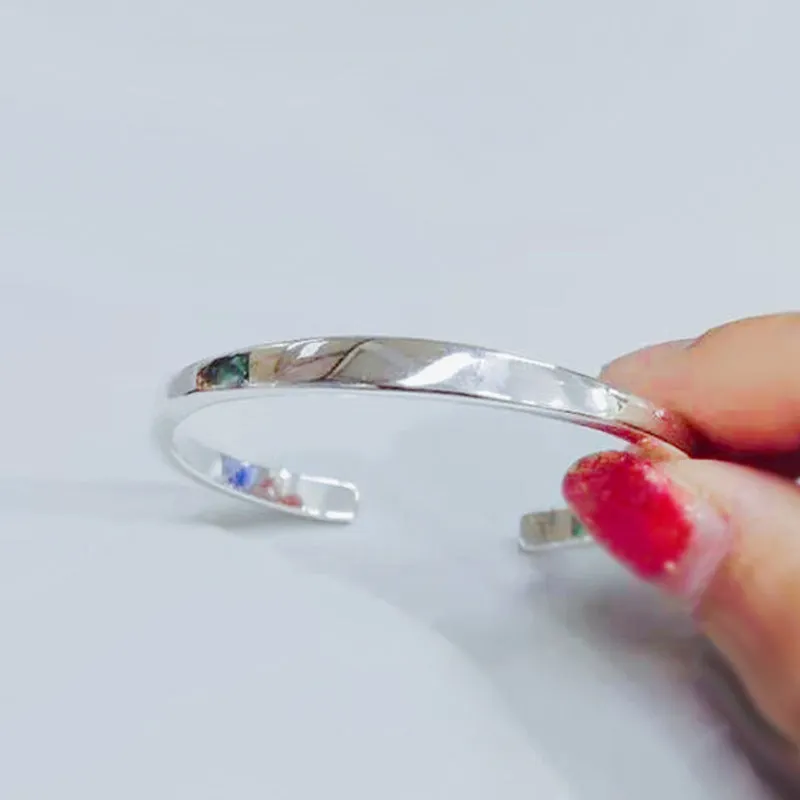 Temperament Glossy Bracelet Female Trendy Minimalist Fashion All-match Glossy Thin Open Bracelet