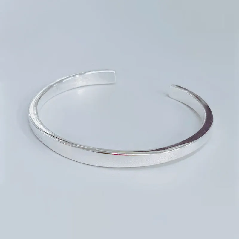 Temperament Glossy Bracelet Female Trendy Minimalist Fashion All-match Glossy Thin Open Bracelet