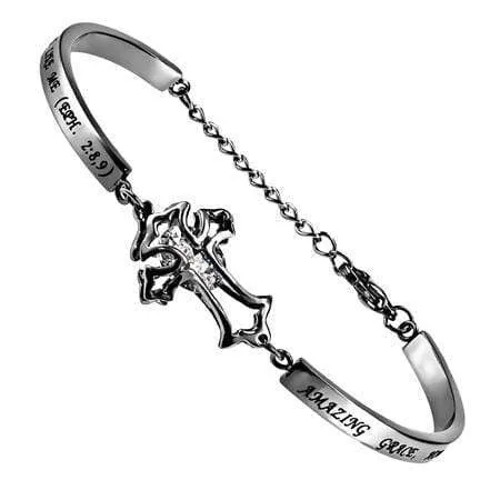 Women's Cross Bracelet Amazing Grace
